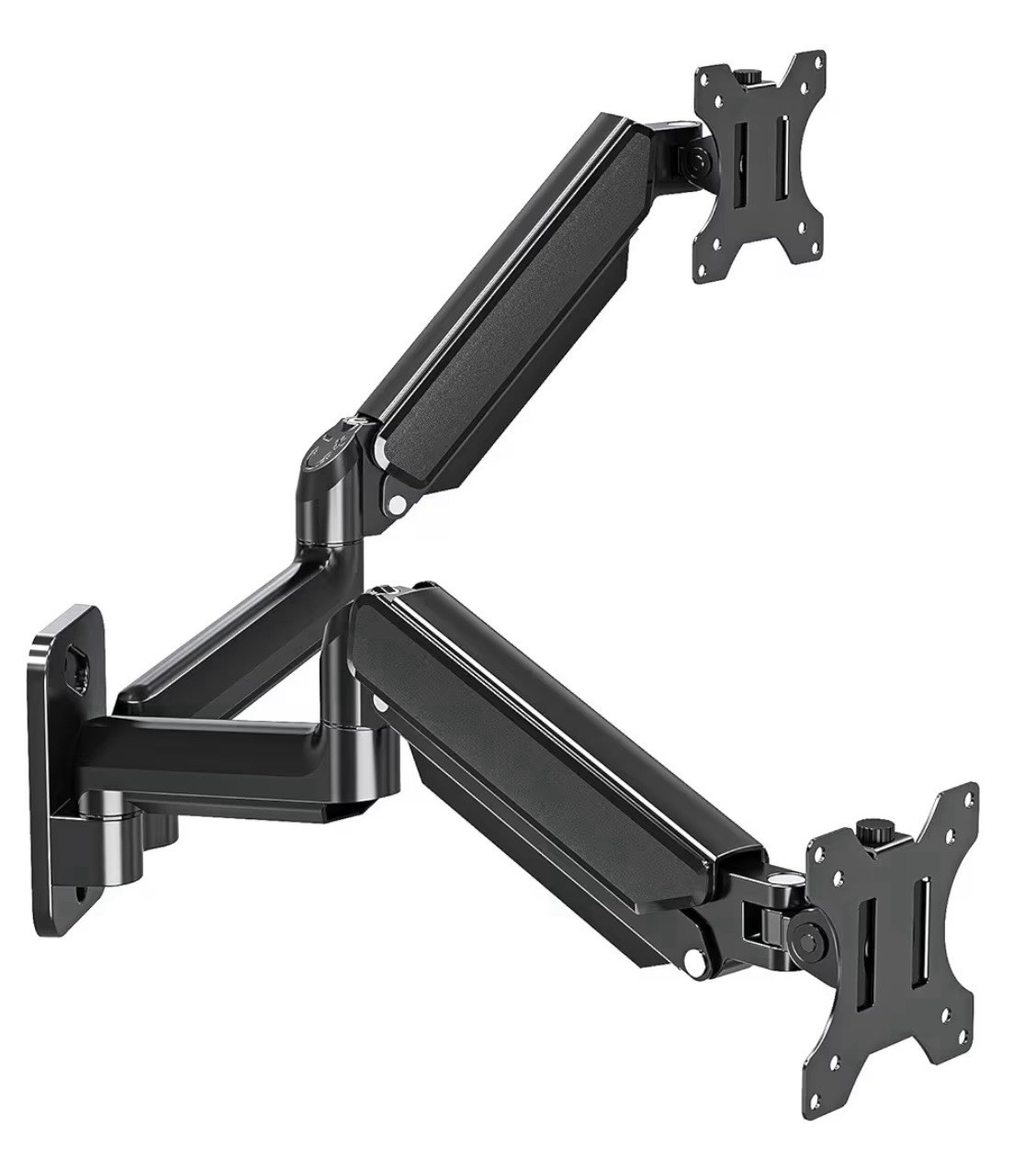 Dual Monitor Wall Mount for 13 to 32 Inch Computer Screens, Black 