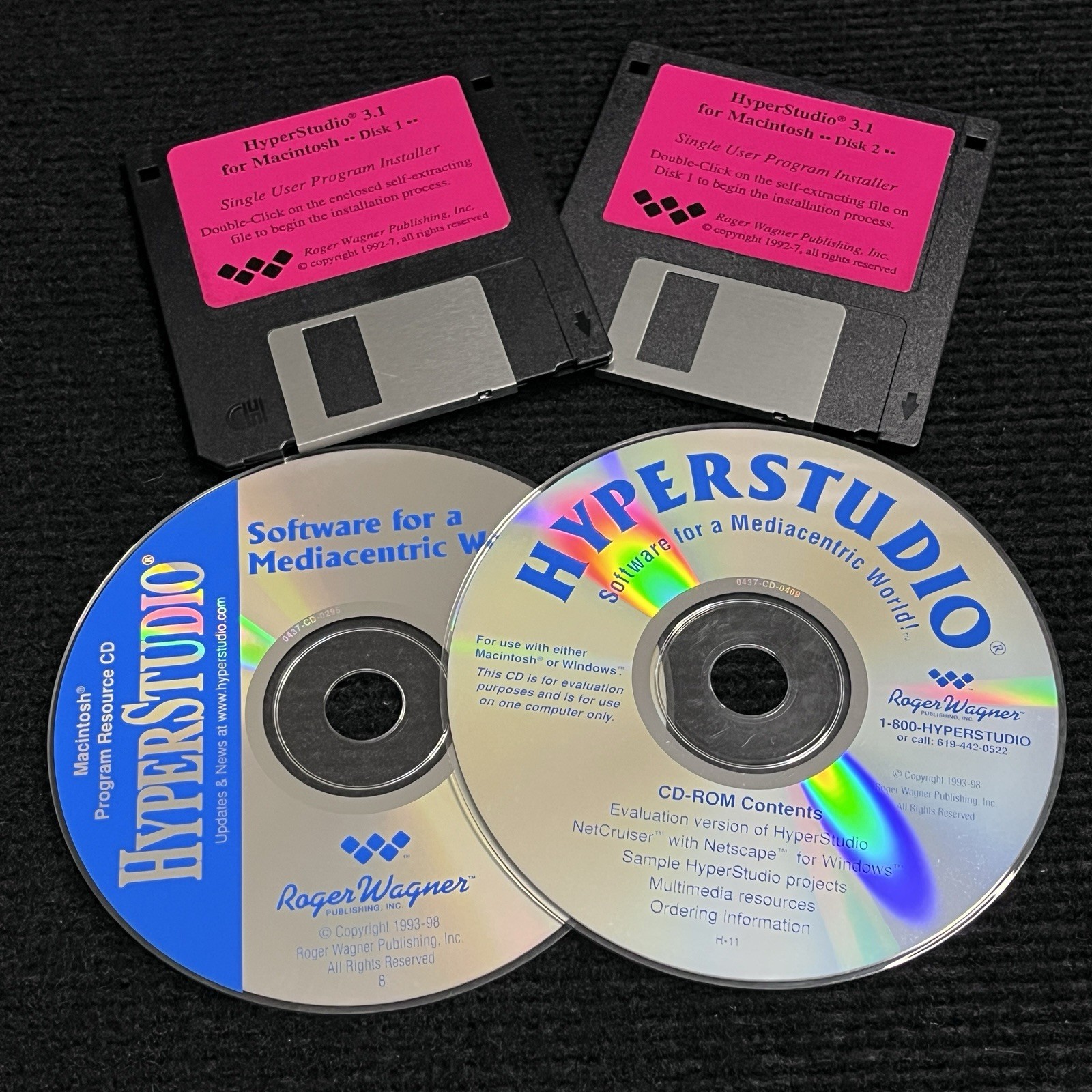 HyperStudio 3.1 & 3.3 for Macintosh 2 Disks 2 Cd Bundle Vtg Multimedia Education