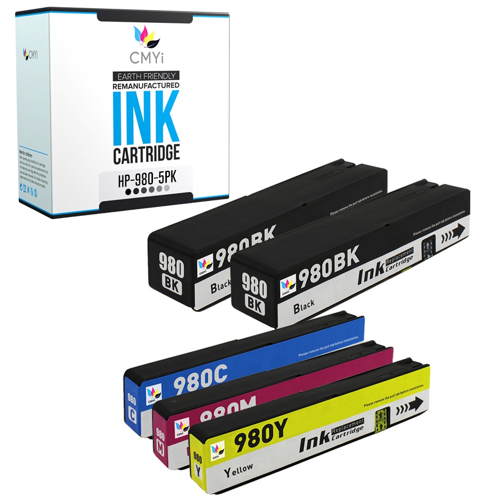 5-Pack Compatible CMYi 980 Ink fits HP OfficeJet Enterprise Color MFP X585f