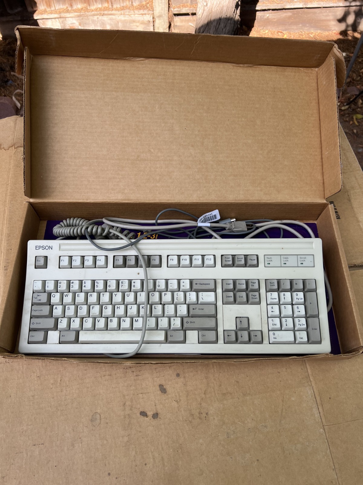 Vintage Epson Keyboard Unit N860-4871-T001 w/ Mouseman Mouse Power Cables RARE