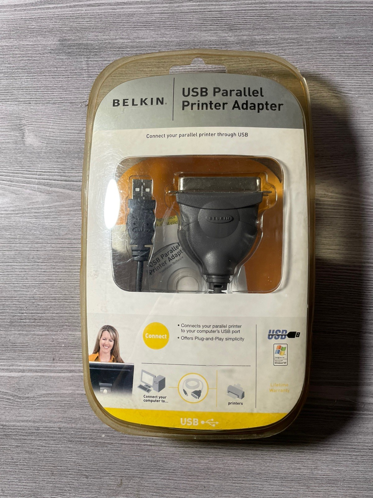 NEW Belkin USB Parallel Printer Adapter w/ Installation Software F5U002v1