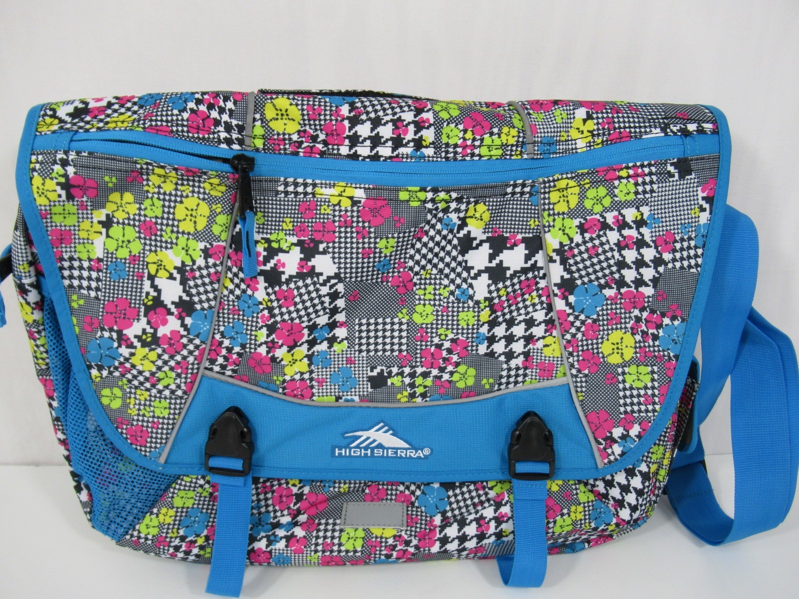 High Sierra Tank Messenger Bag Blue Floral Geometric Laptop Computer Bag