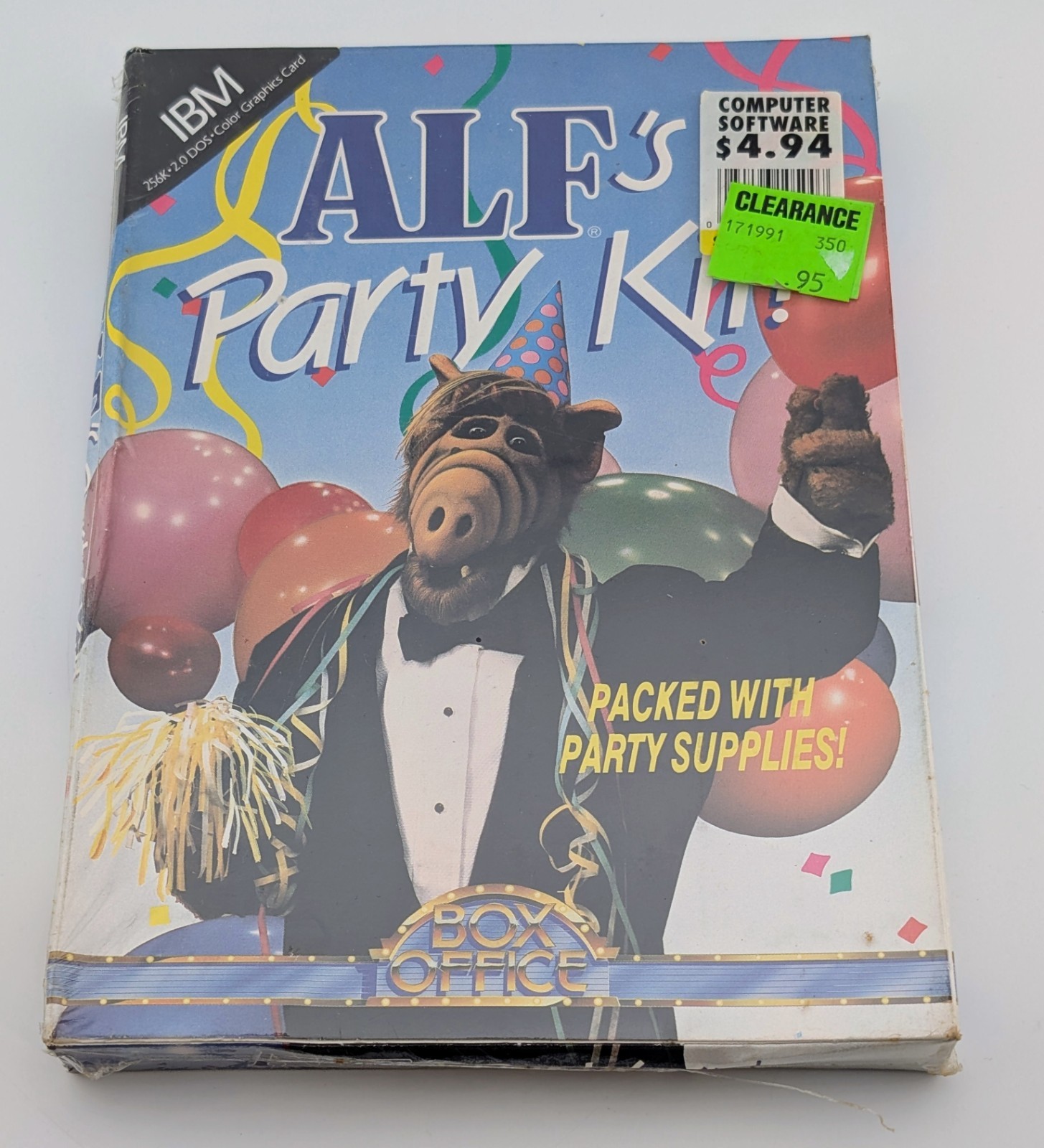 New 1988 Box Office PC IBM Dos Game Alf's Party Kit Factory Sealed