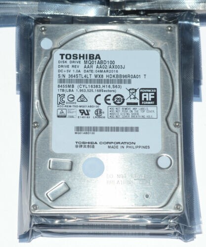 be suitable for TOSHIBA 1TB 2.5" 5400RPM SATAIII Laptop HARD DRIVE MQ01ABD100