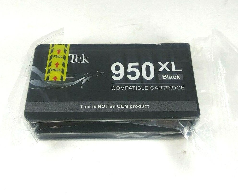 LxTek 950XL Black printer ink cartridge, Factory sealed bag, no box