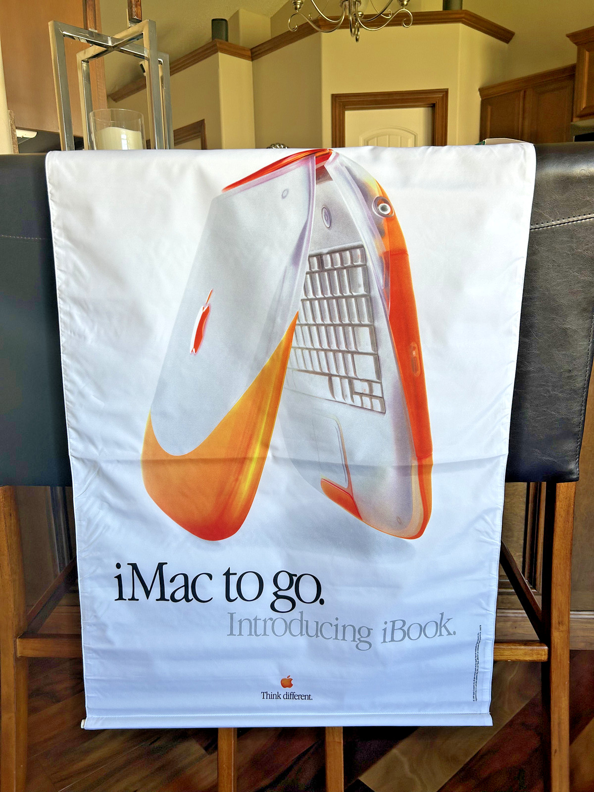 Vintage NOS Apple iBook Two Sided Cloth Banner Think Different