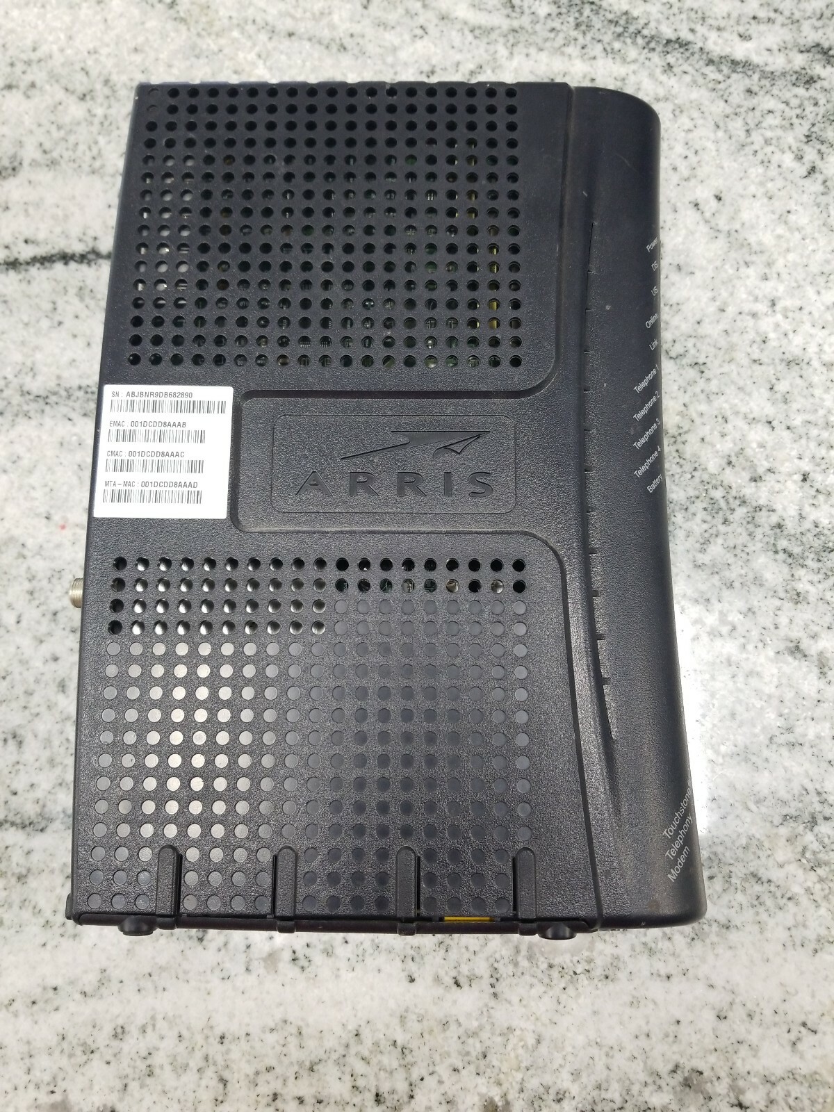 ARRIS  TM604G/CT-8  Modem TM04AHDG6CT , SN: ABJBNR9DB682890 (16-24B2