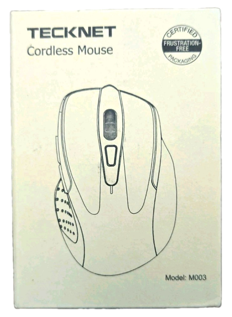 TECKNET Wireless Mouse, 2.4G Ergonomic Optical Mouse, Computer Mouse for Laptop,