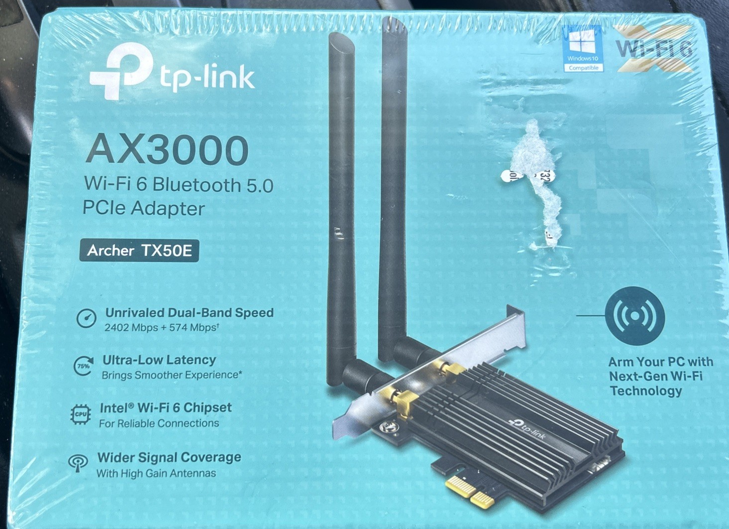 TP-LINK AX3000 Wi-Fi 6 Bluetooth 5.0 PCIe Adapter Archer TX50E ArcherTX50E
