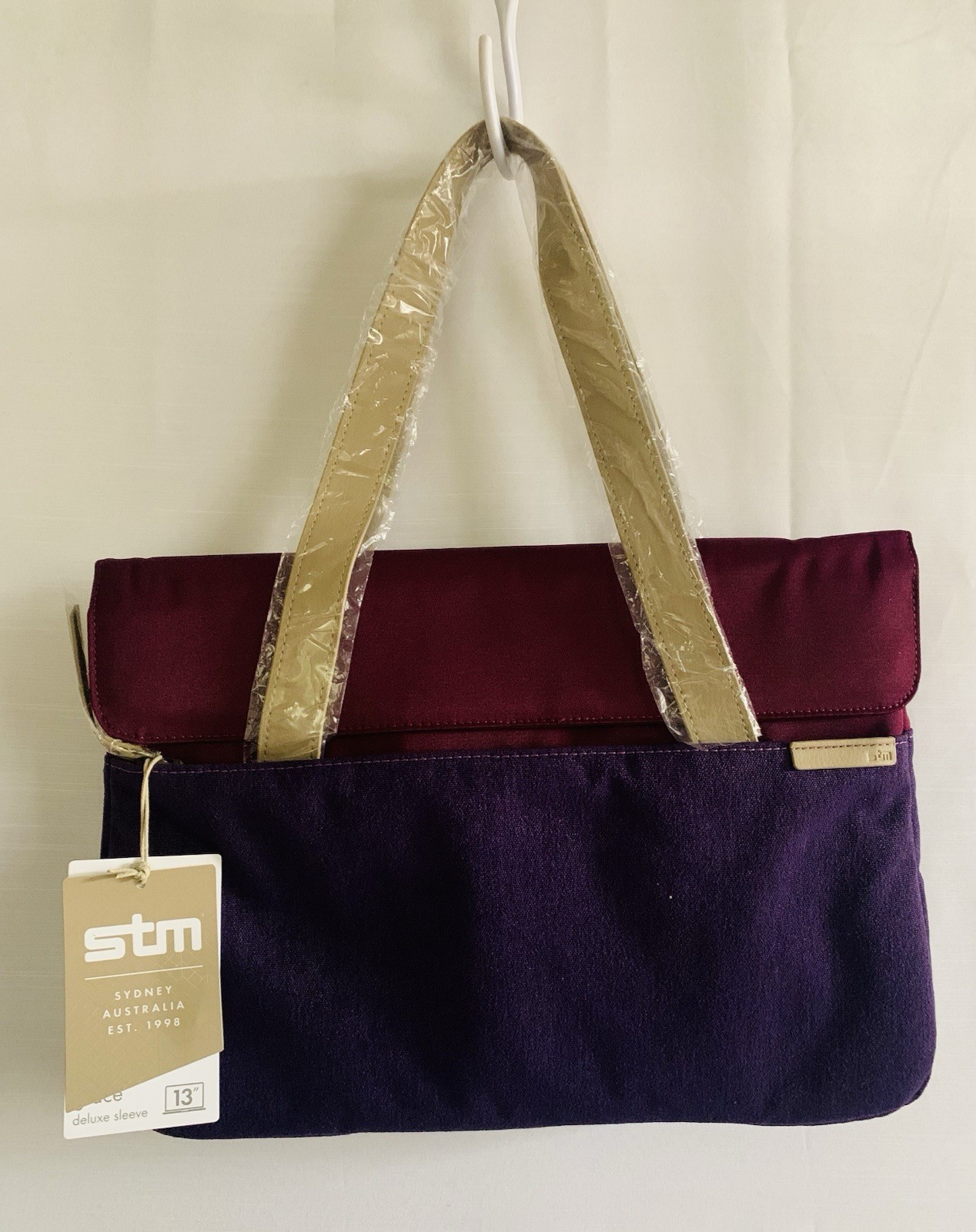 STM Sydney Australia Grace Deluxe Sleeve for 13”Laptop Dark Purple Tote Bag