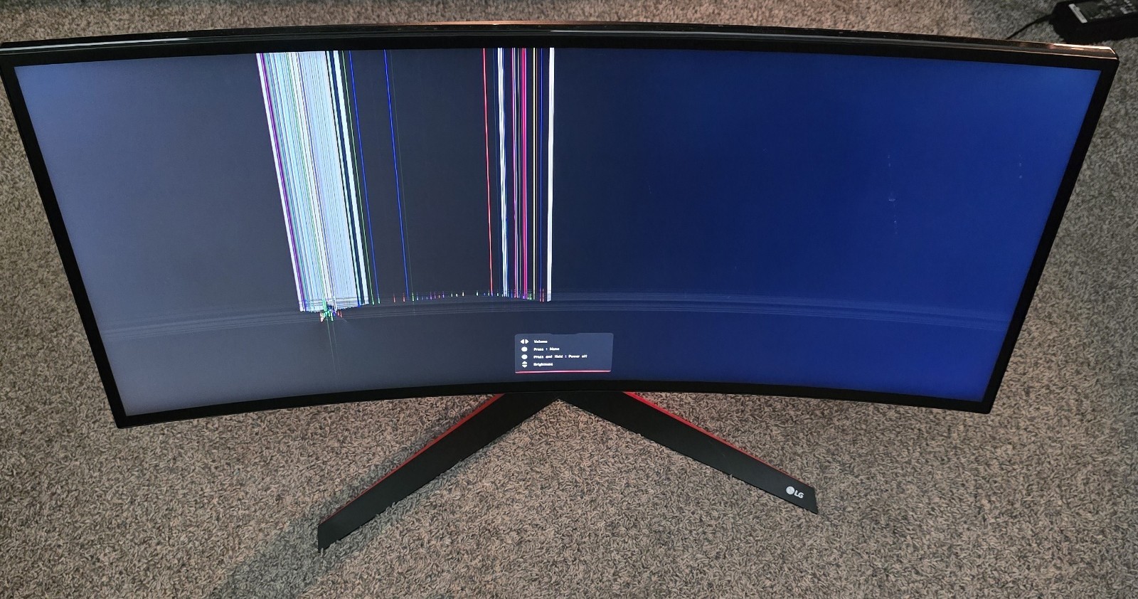 LG 34GK950F-B 34"UltraWide QHD Curved LED FreeSync Monitor crk screen WORKS 100%