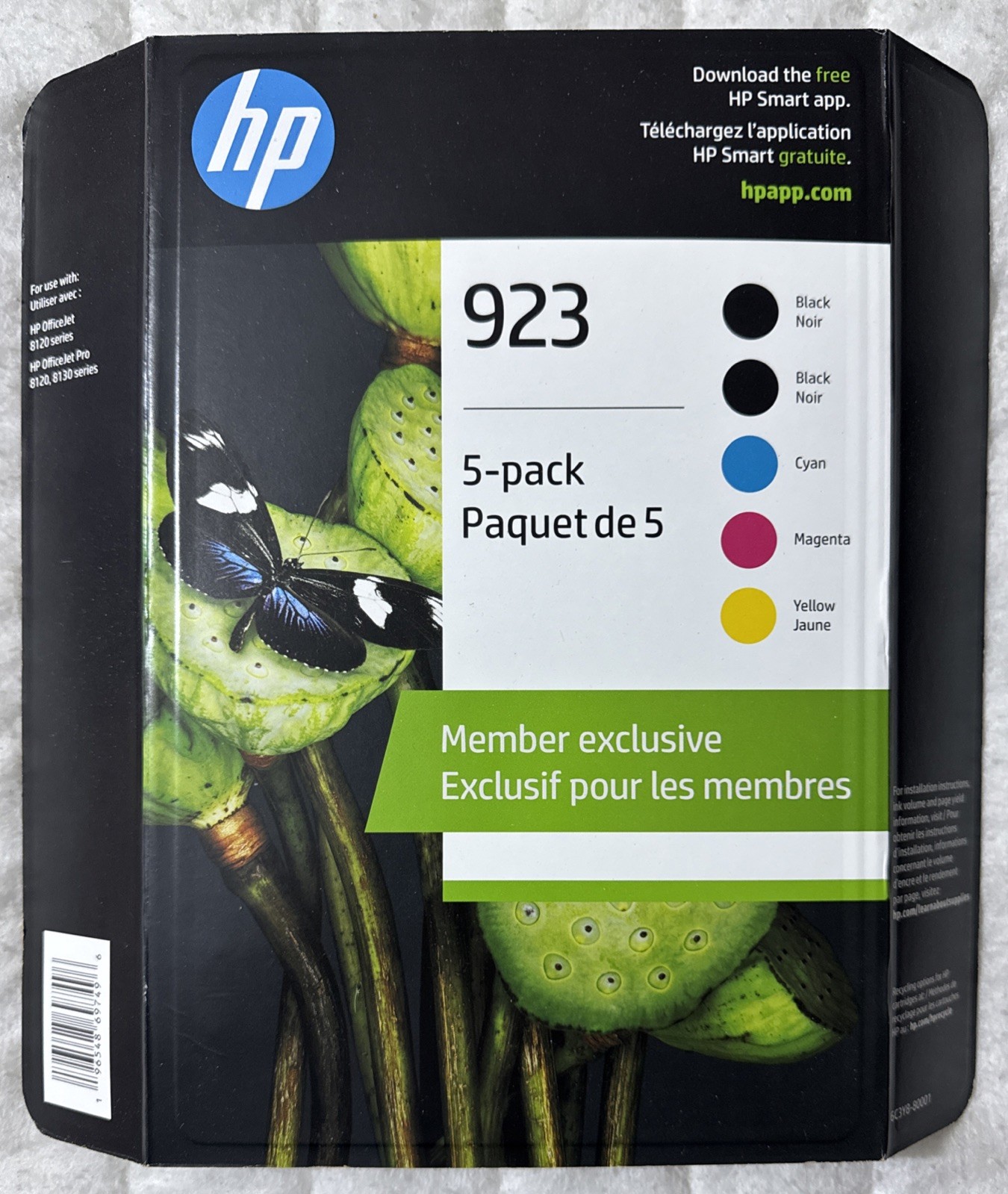 HP 923 Black Cyan Magenta Yellow Ink Set 6C3Y8BN Exp 2027+ Sealed Retail Box