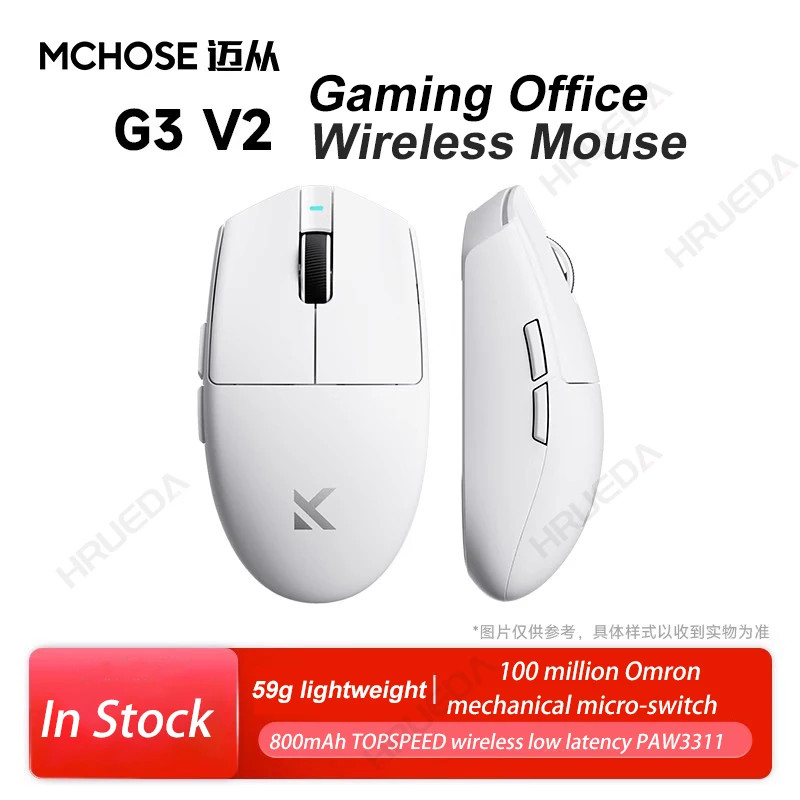 MCHOSE G3 V2 Pro Gaming Mouse Ergonomics Wireless Tri-Mode 26000DPI 800mAh