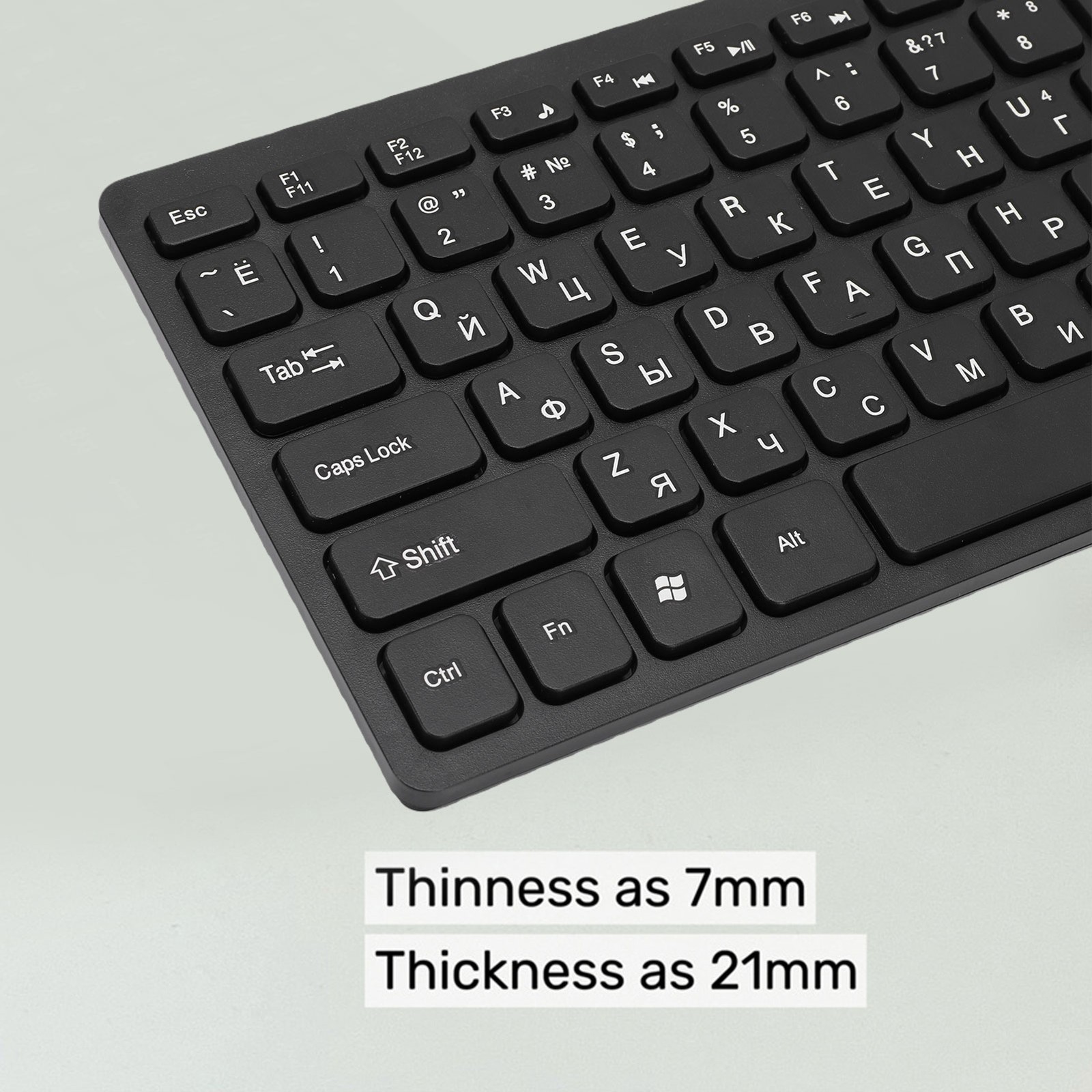 Russian Keyboard Mouse Set 78 Keys Slim 2.4G Wireless Keyboard And Mouse