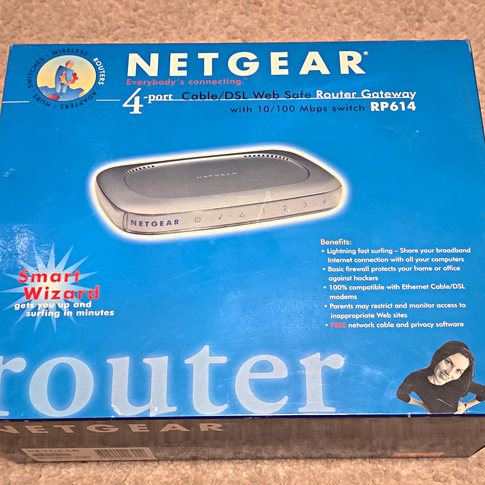 NETGEAR RP614 Silver 4-Port 10/100 Cable/DSL Wired Ethernet Router