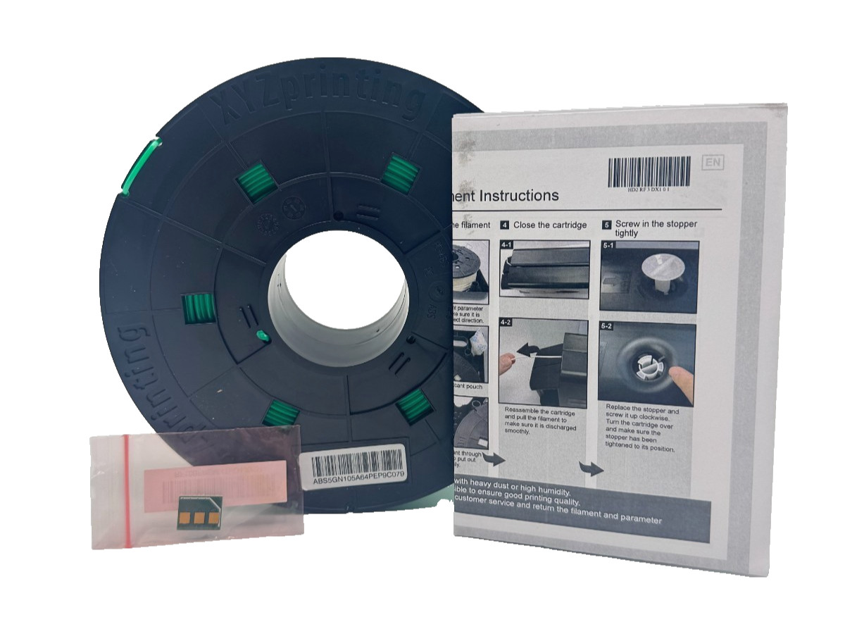 XYZprinting Filament ABS Refill: da Vinci 3D Printer BOTTL GREEN 600g 1.75mm NIB