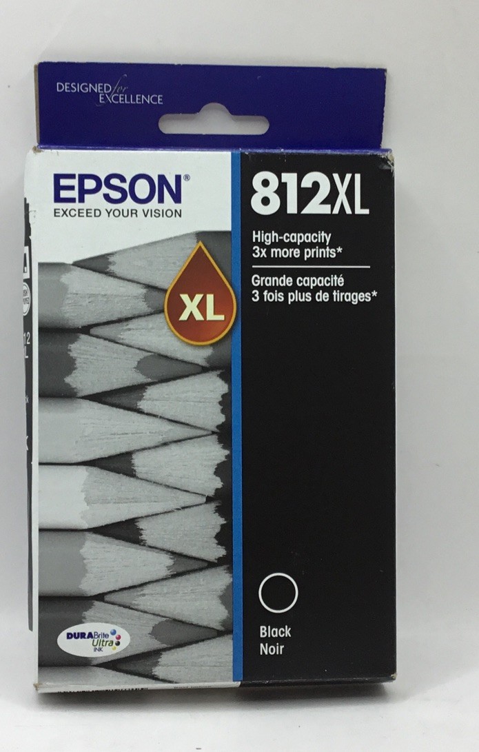 Exp 8/26 Epson 812XL Black Ink Cartridge T812XL120S High Yield Genuine Exp 8/26