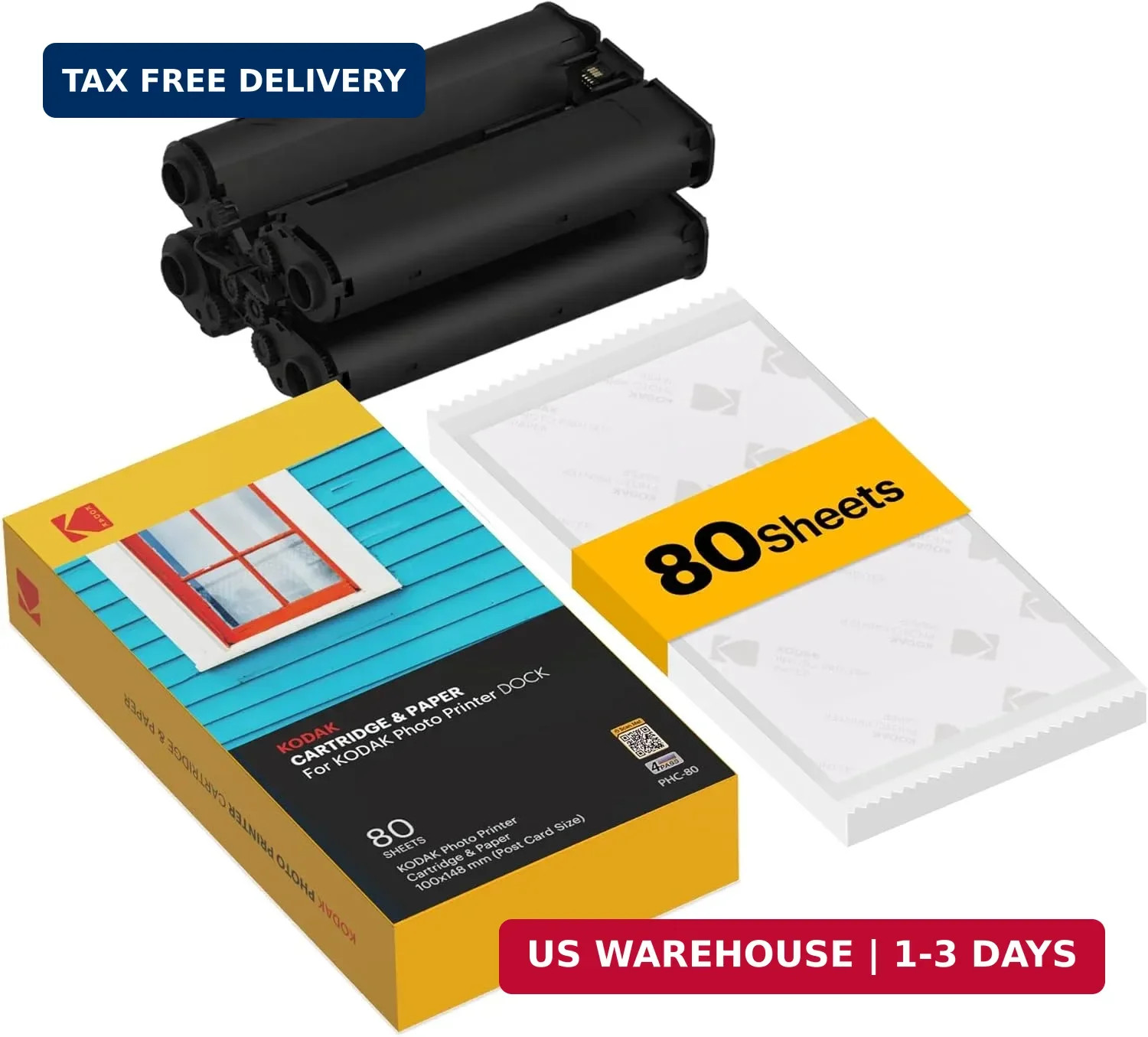 KODAK Dock 4x6" Cartridge Refill, 60 Sheets, Dock Plus & Dock Era | Compatible w