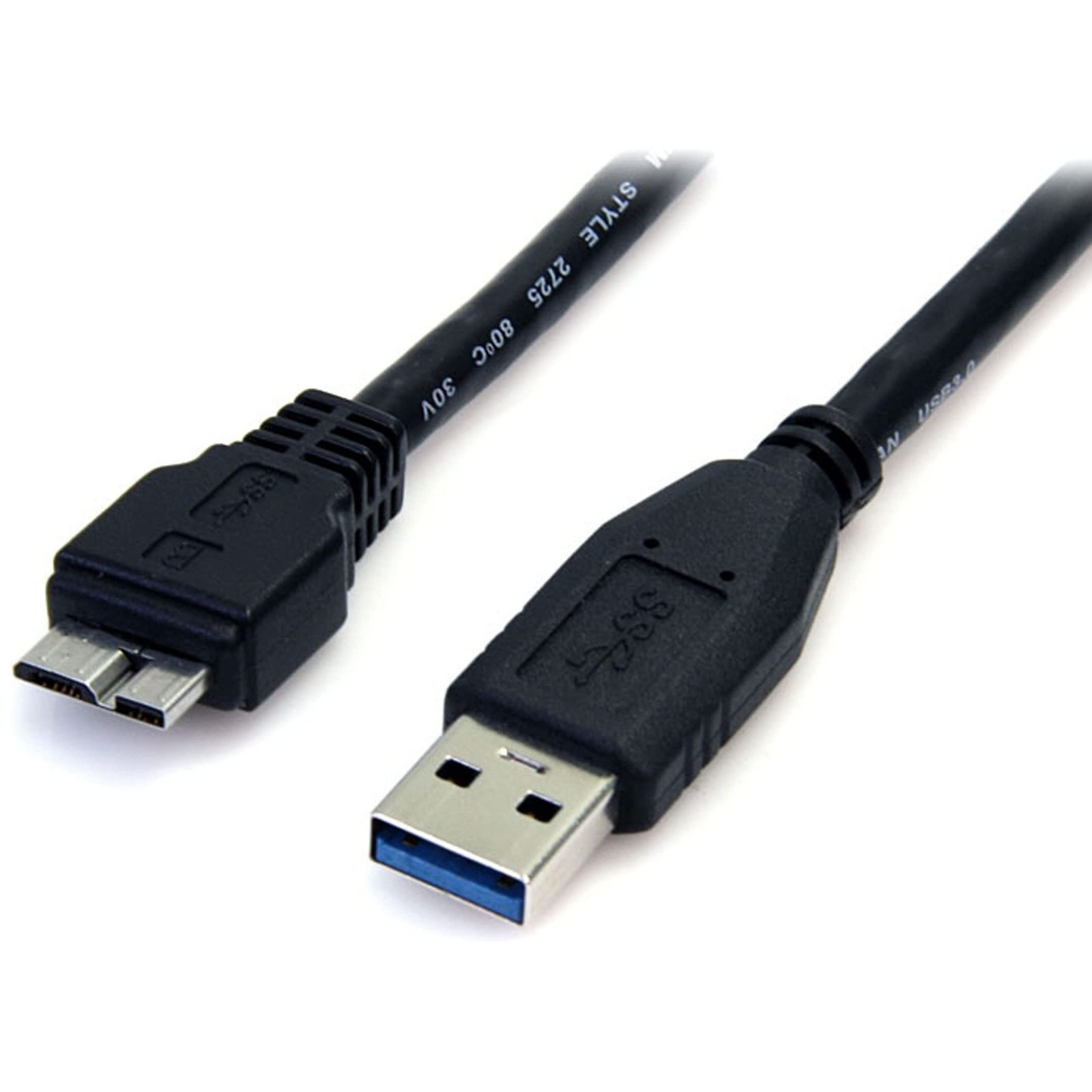 StarTech.com 0.5m (1.5ft) Black SuperSpeed USB 3.0 Cable A to Micro B - USB 3.0