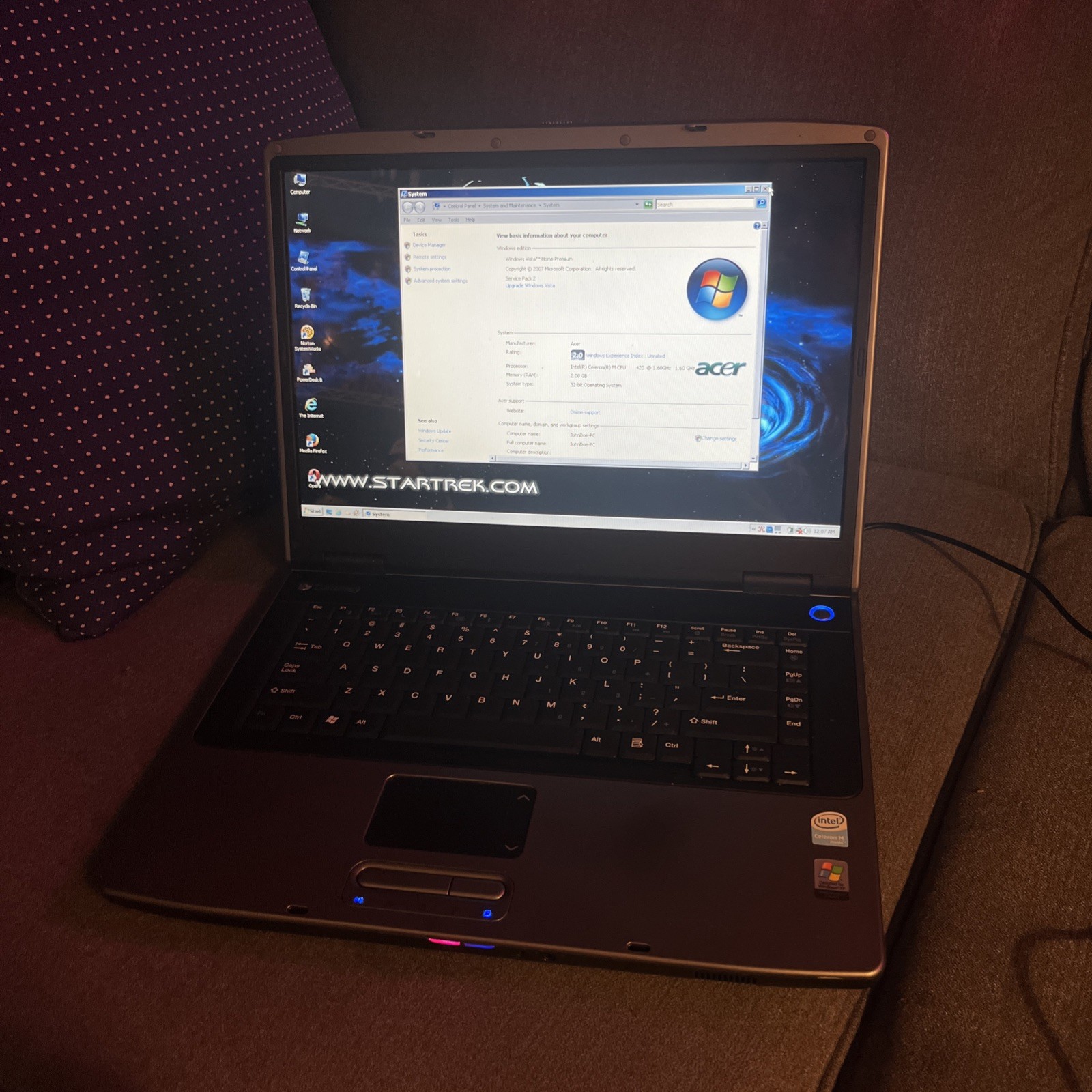 GATEWAY MA7 15.4" LAPTOP INTEL Celeron M CORE 2CPU 1.60GHz 2GB 40GB WIN XP MC