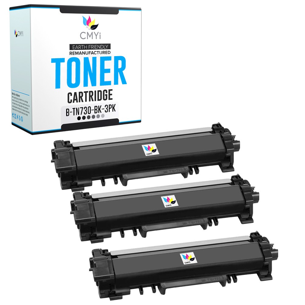 3PK Compatible CMYi TN730 Toner Cartridges fits Brother HL-L2370DW L2375DW
