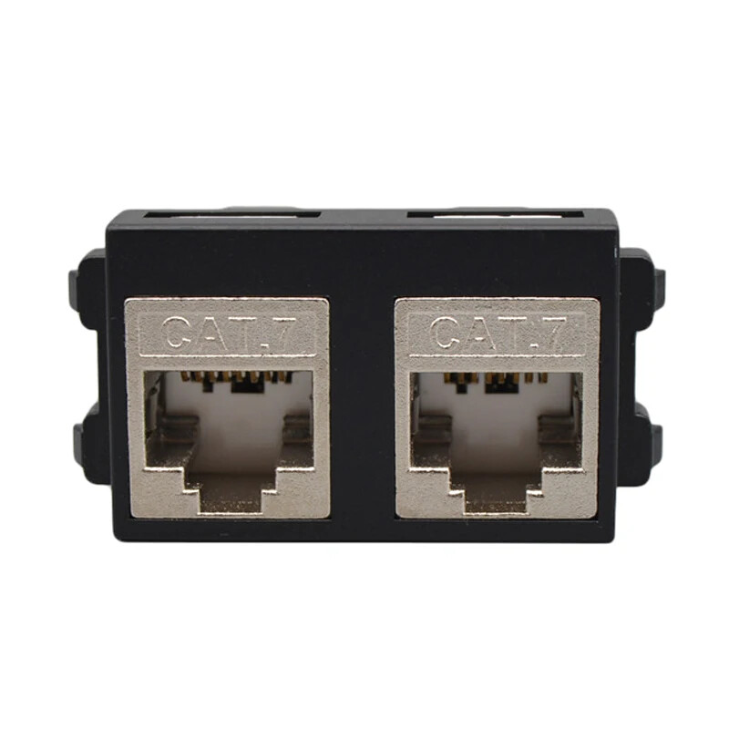Double CAT7 CAT.6A RJ45 Module With Shielded Zinc Alloy Shell Internet Socket