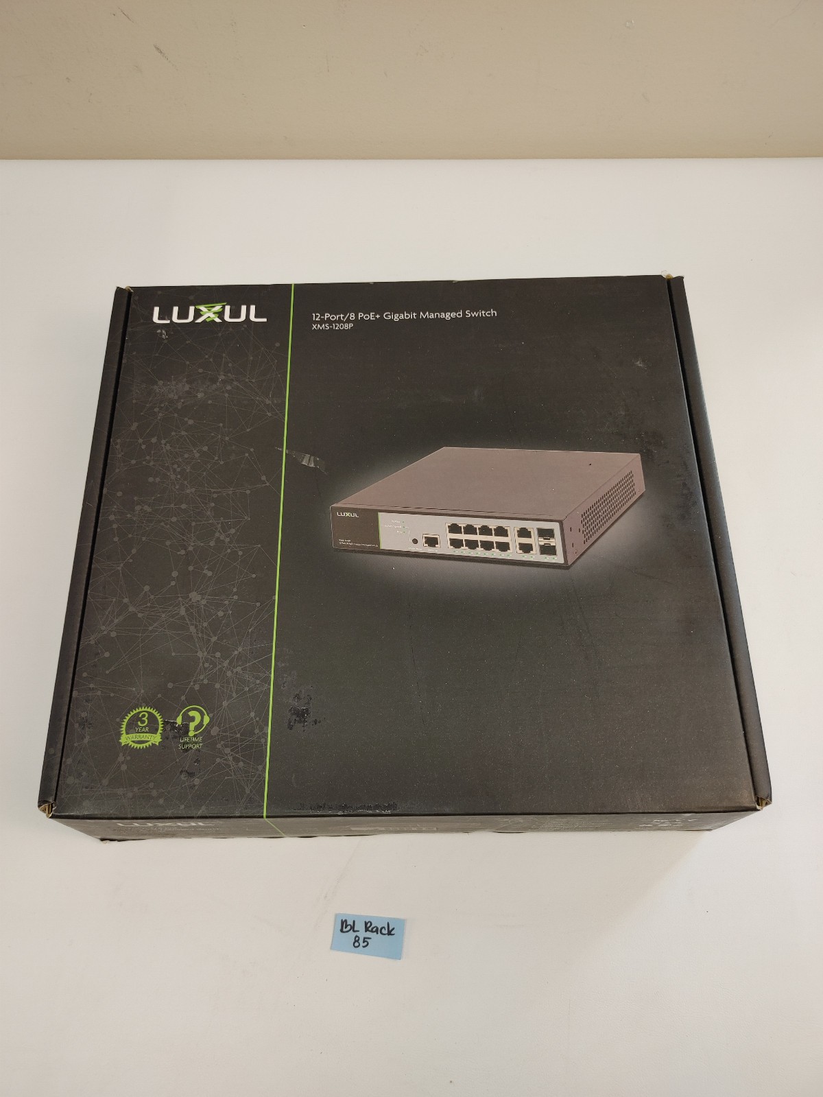 New XMS-1208P Rack Mount Luxul 12 port/8 PoE+ Managed Switch