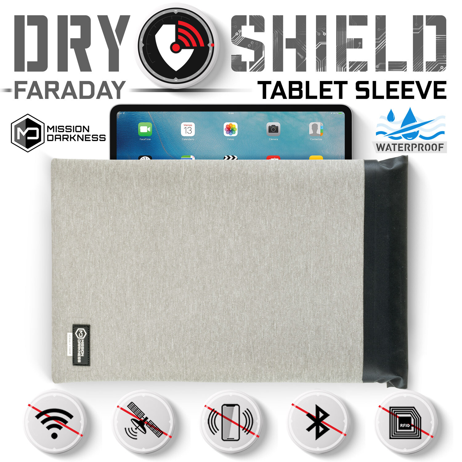 Mission Darkness Dry Shield Faraday Tablet Sleeve (Magnetic Closure)