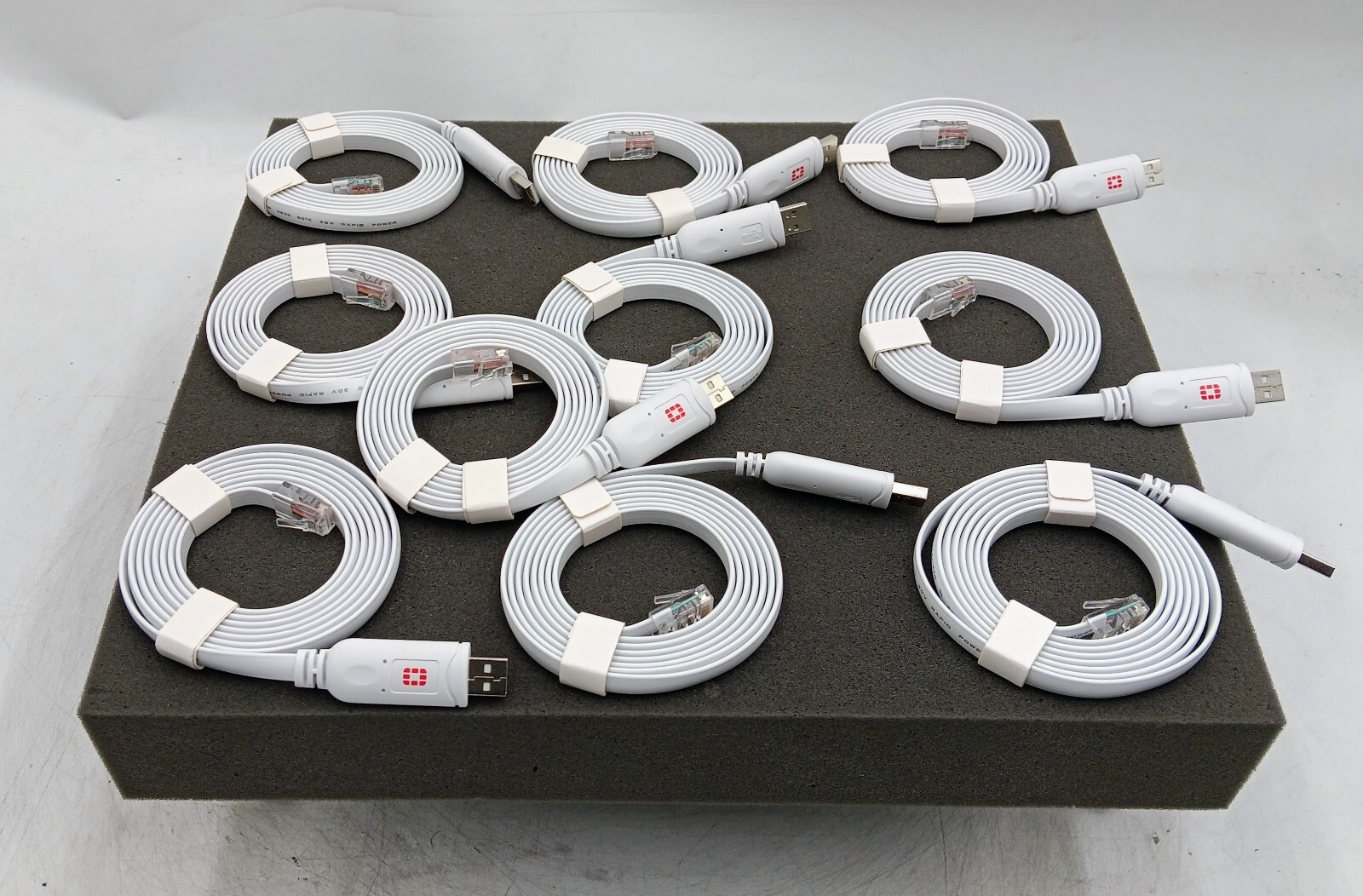 10x Genuine AWM 30V 60C USB to RJ-45 1.8m USB Console Cable White E321220 2835