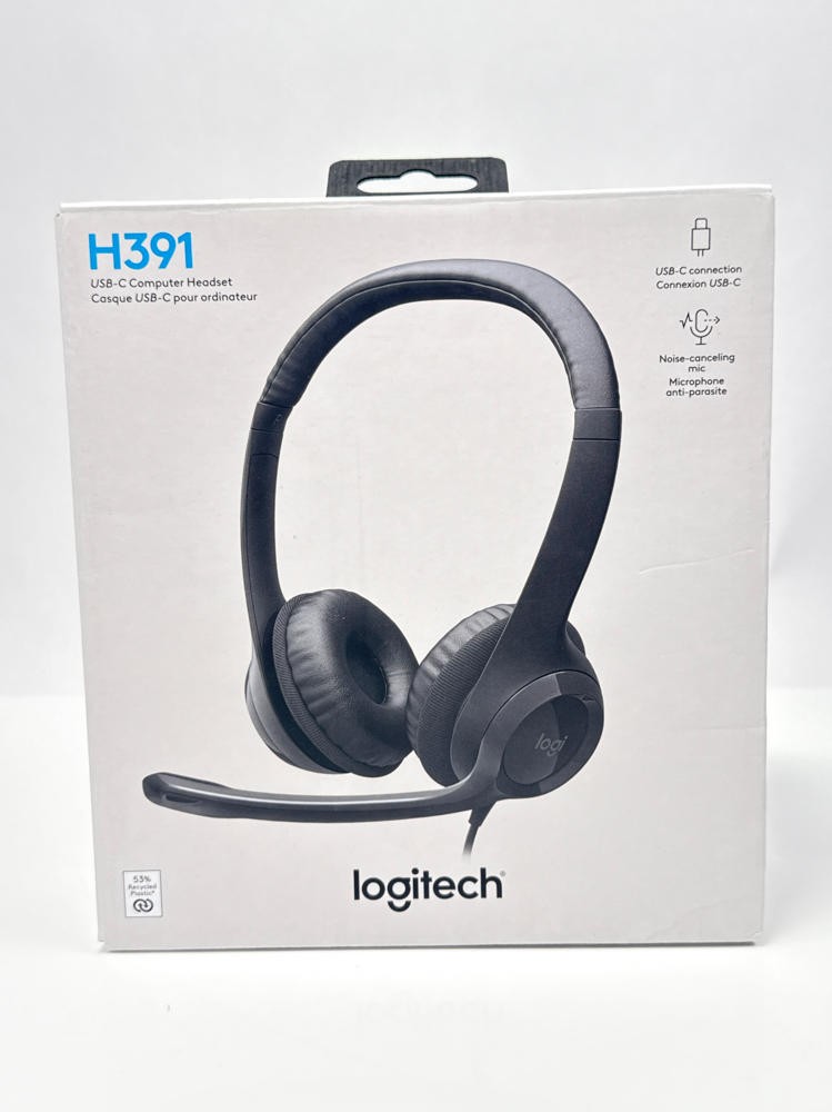Logitech H391 USB-C Wired Stereo Headset Noise Canceling Mic Graphite