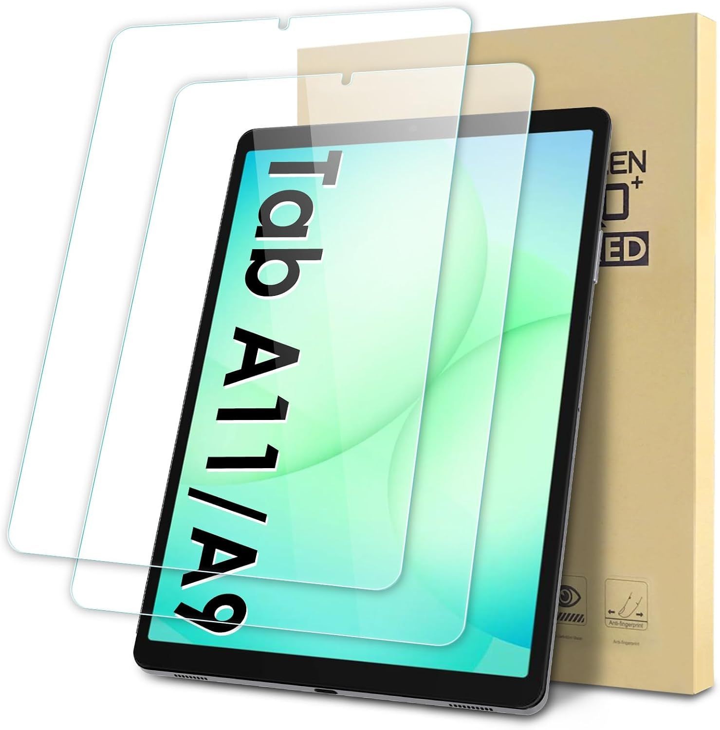 2-Pack Tempered Glass Protectors for Samsung Galaxy Tab A11/A9 8.7", Anti-Scratc