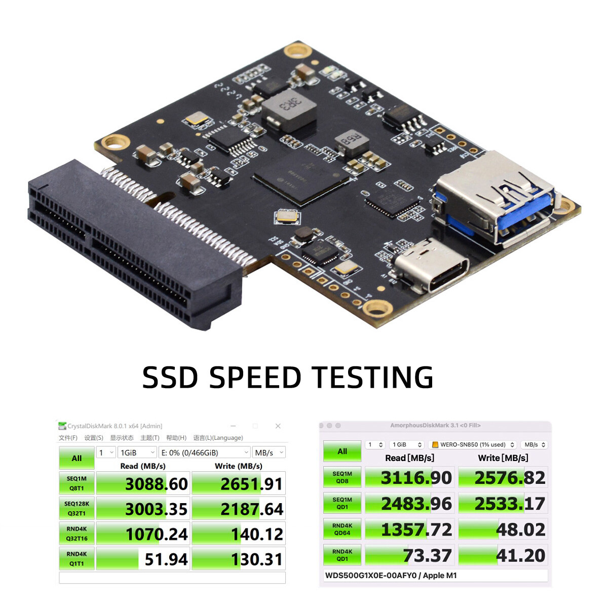 PCI-E to USB4 Card Type-C USB4.0 PCI Express SSD Card 4x  Converter with Cable