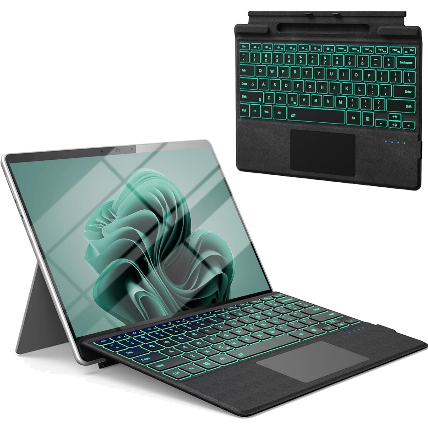 Transform Your Surface Pro: 7-Color Backlit Keyboard with Multi-Touch Trackpad