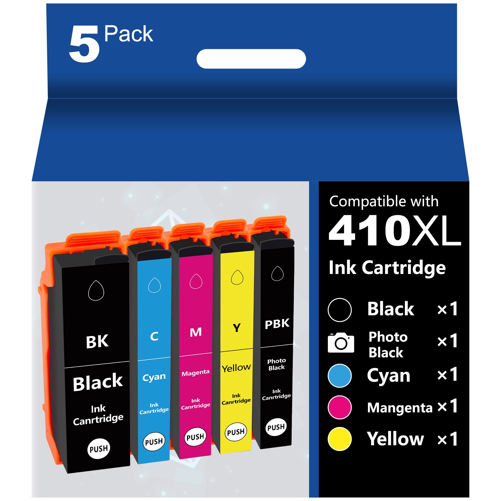 5PK 410XL T410XL Ink Cartridges Compatible For Epson 630/830/530/540/640/900