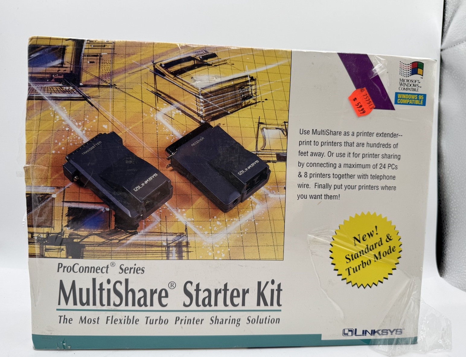 Linksys Multi-Share Starter Kit 1 Tx 1 Rx 25FT Wire & Software NEW SEALED