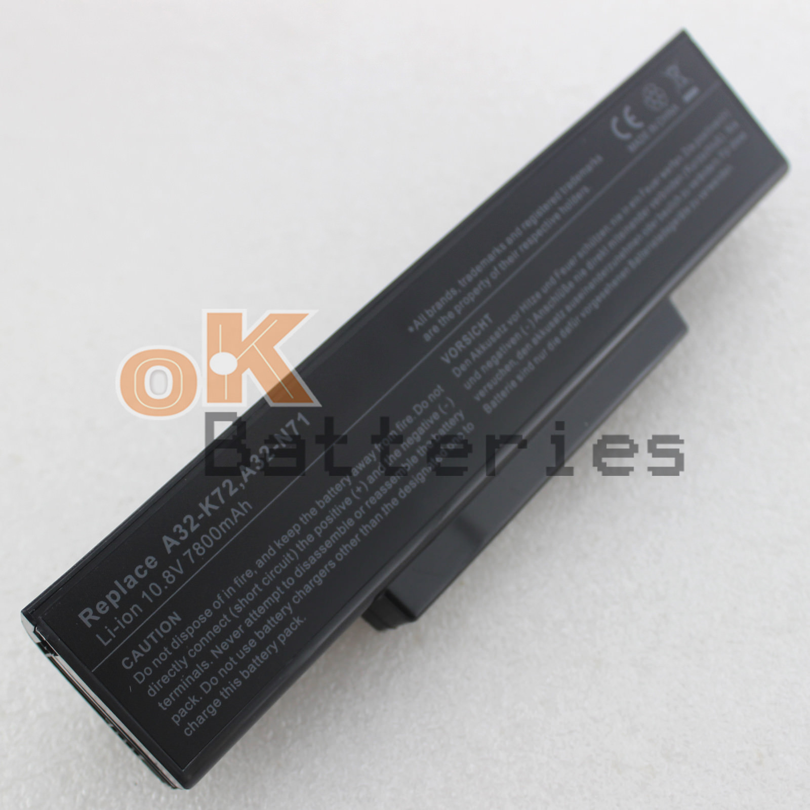 NEW Laptop 7800mah Battery For ASUS N71 N71J N71JA N71JQ K73SV A32-K72 A32-N71