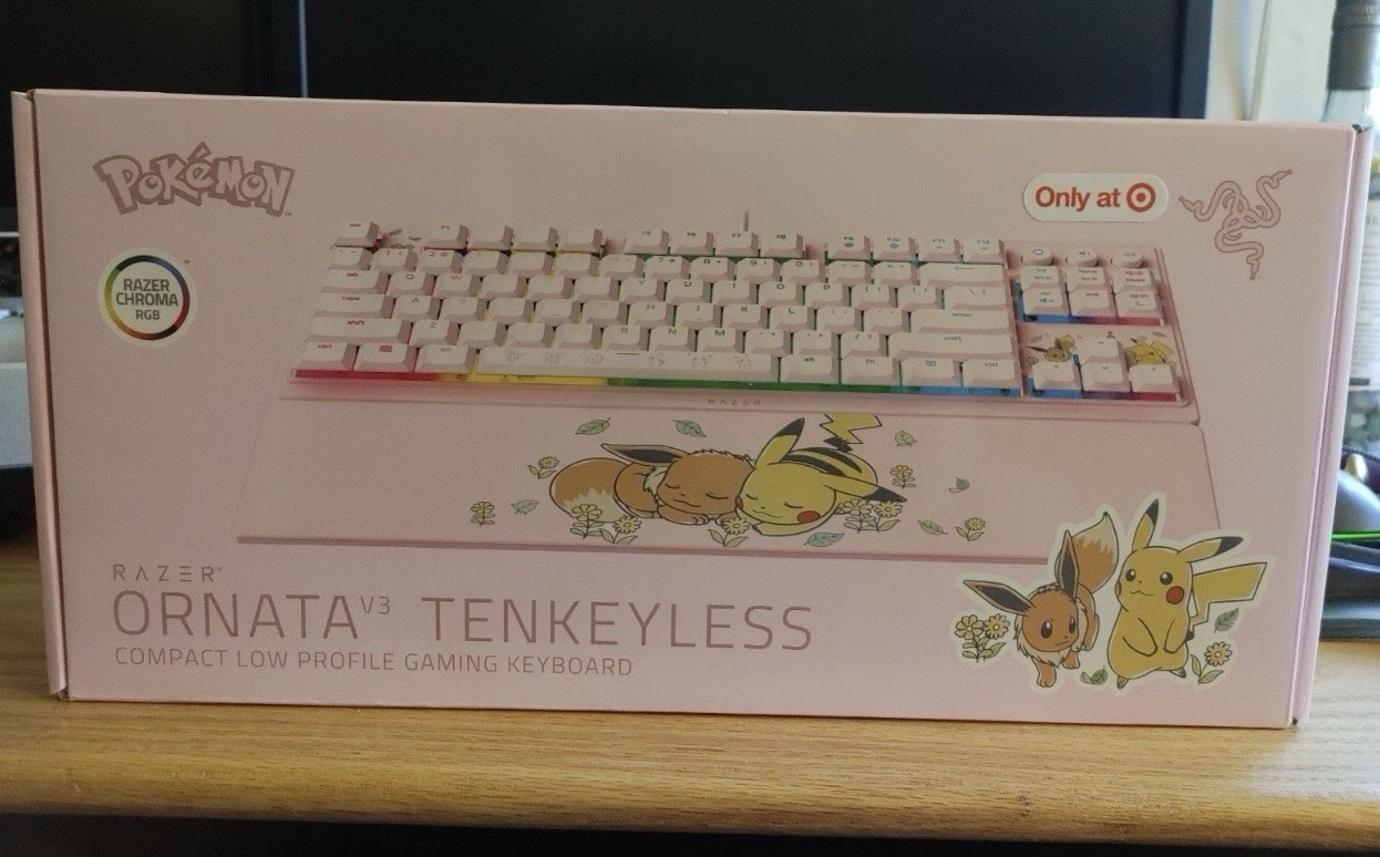 Pokemon x Razer Ornata V3 X Tenkeyless  Keyboard Pikachu & Eevee Edition New