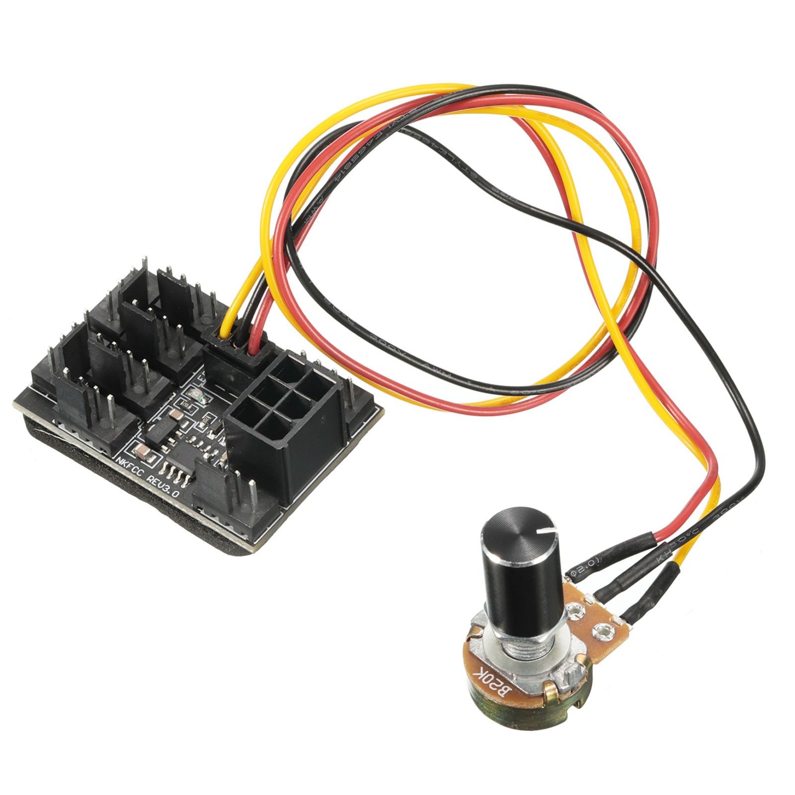 PWM Driver Module, 3 Pin 4 Pin Cooling Fan Hub with 6 Pin Port Switch 8 Way