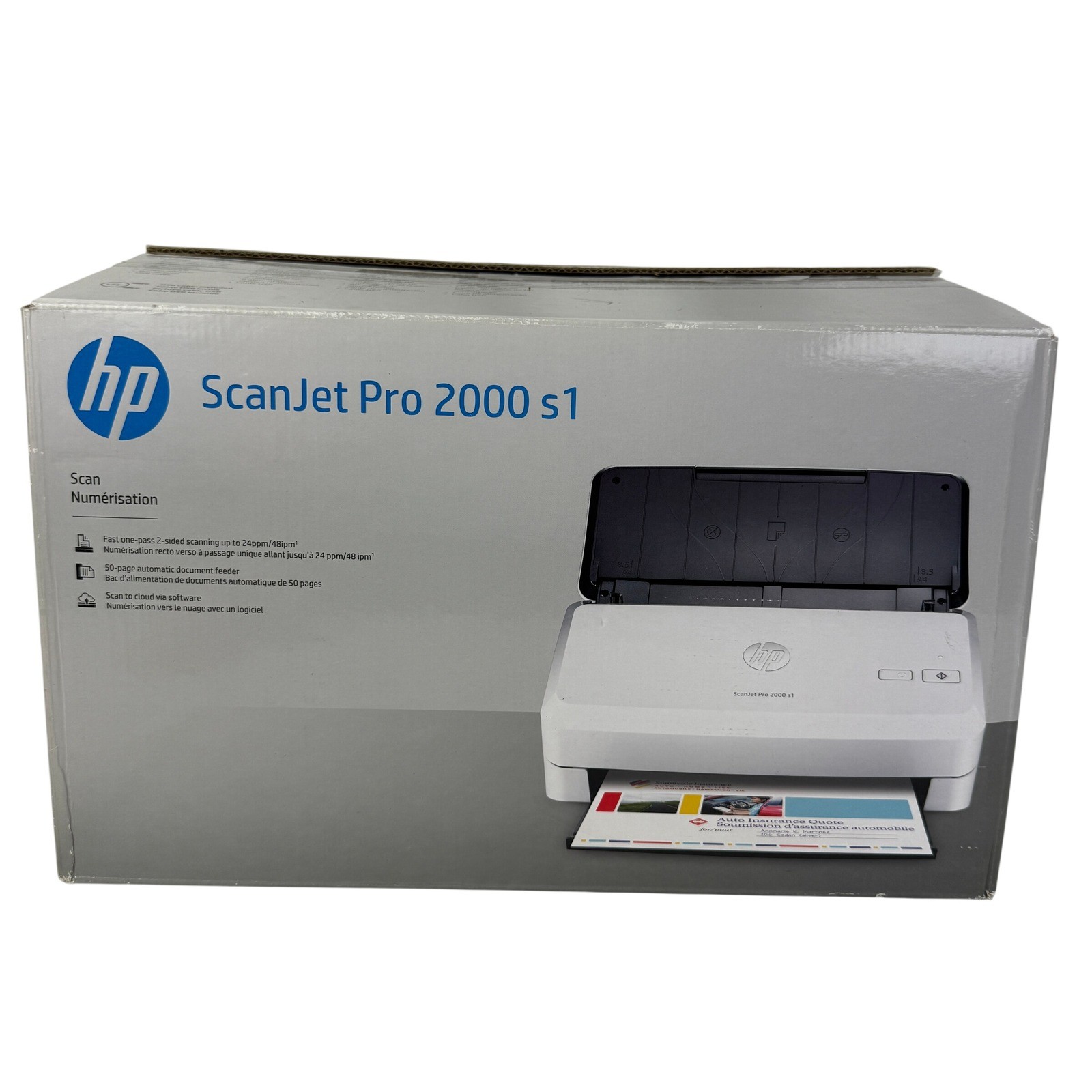 HP ScanJet Pro 2000 s1 Sheet-feed Scanner L2759A 24ppm Duplex ADF White Gray