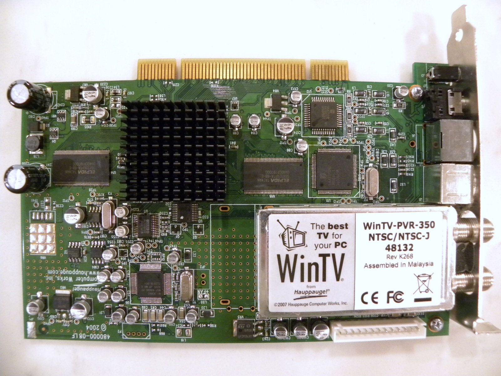 Hauppauge WinTV Tuner VIdeo Capture PCI Card PVR-350 NTSC/NTSC-J 48132 Rev X268