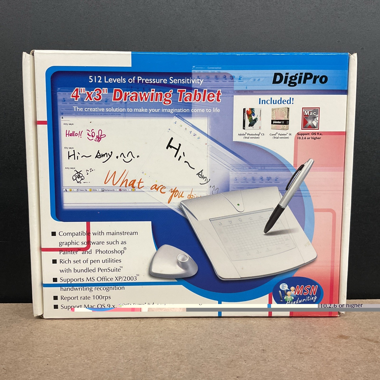 DigiPro USB Graphics Tablet 4" x 3" Handwriting Model WP4030 Pen Holder & Pen