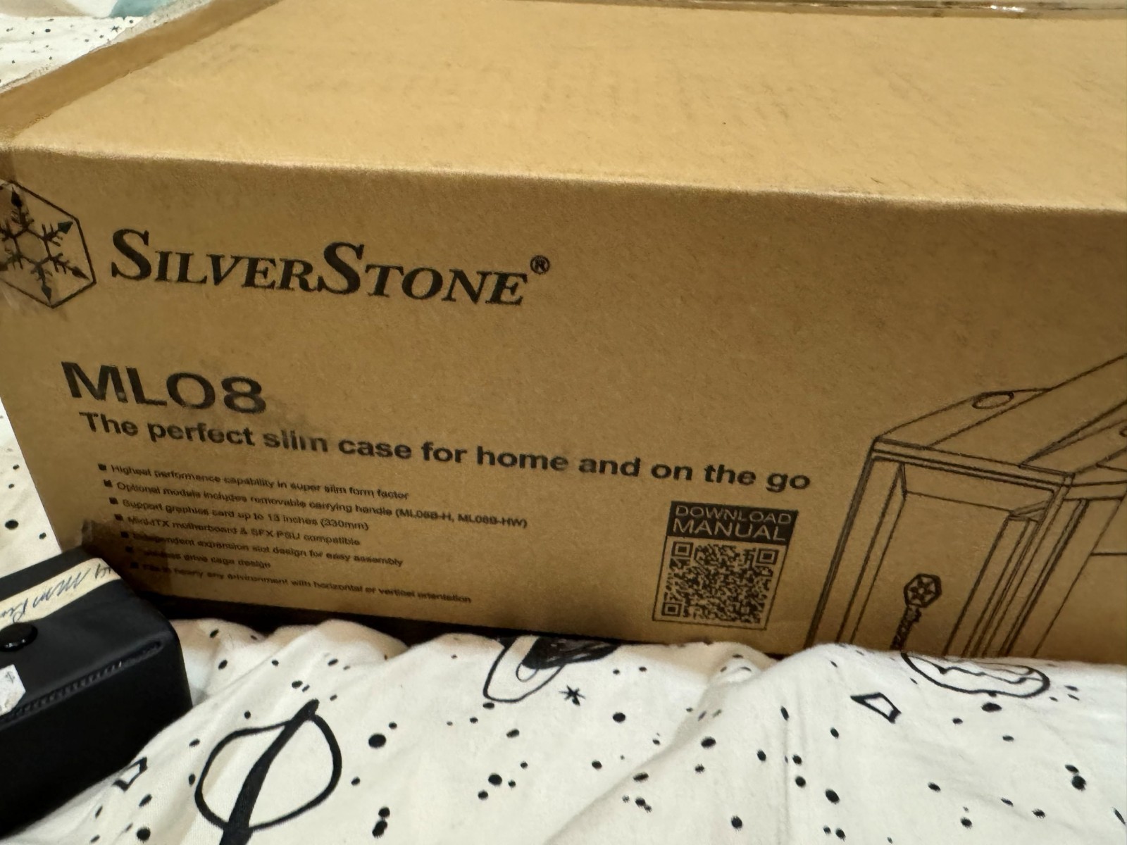SilverStone Milo ML08B-H Mini-ITX Slim SFF Case Black with Handle SST-ML08B-H
