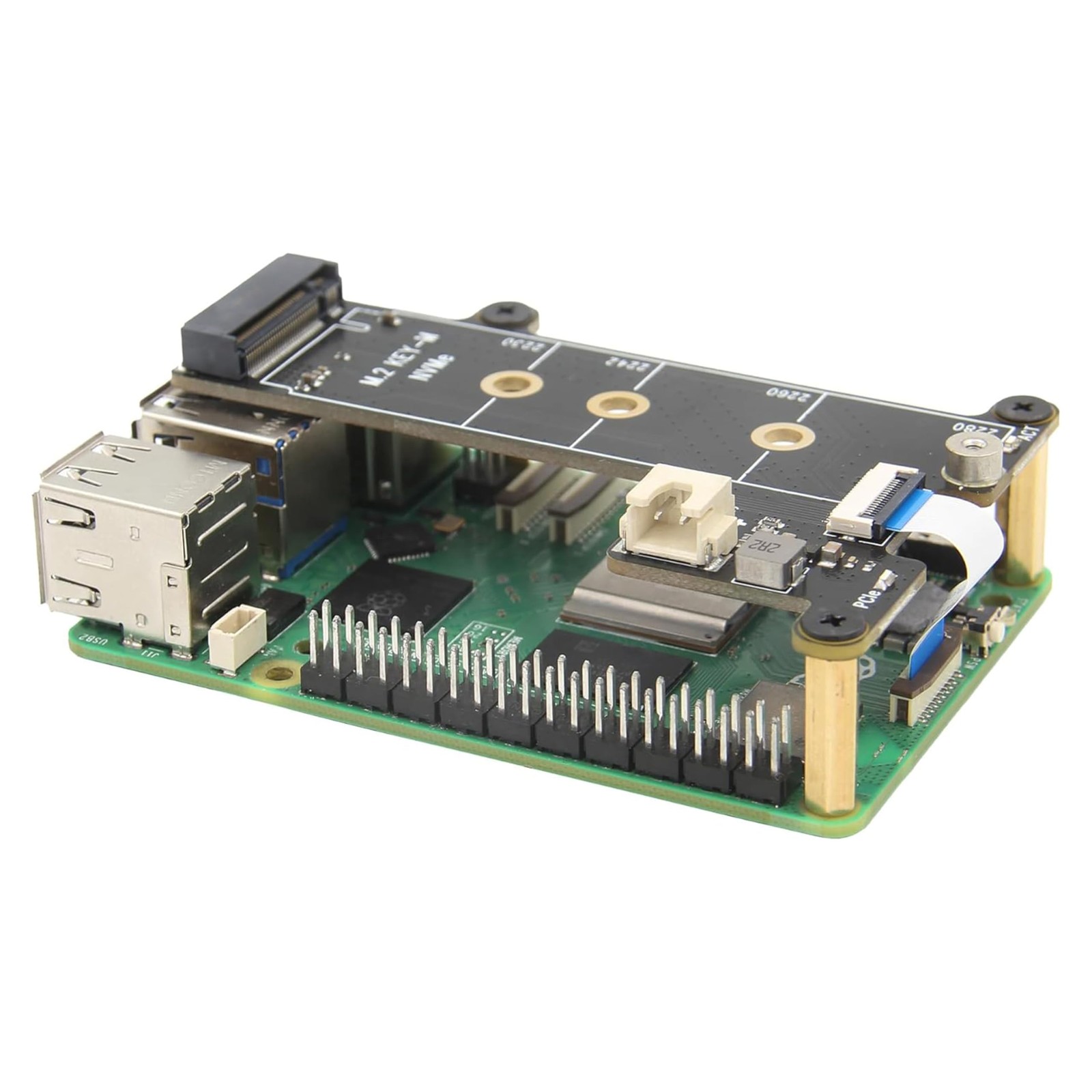 ElectroCookie PCIe to M.2 NVMe SSD HAT Board for Raspberry Pi 5 (X1001)