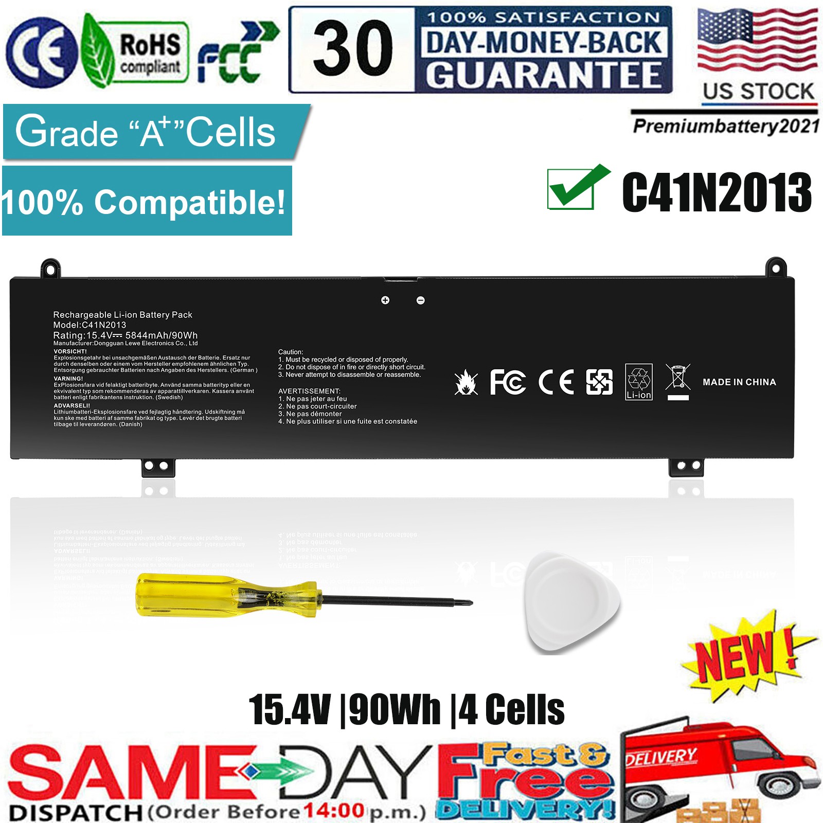 ✅C41N2013 Battery for Asus ROG Strix G15 G513Q G513QR GA503QS GU603HE G15 GA503