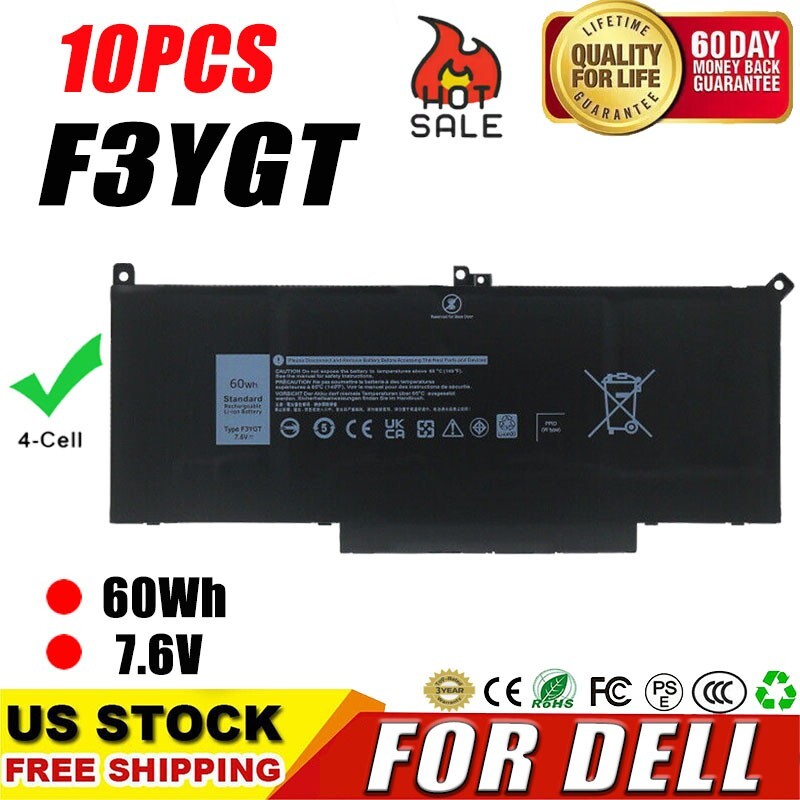 ⭕10PCS F3YGT Battery For Dell Latitude 12 13 14 E7280 E7480 7480 7490 7380 7390