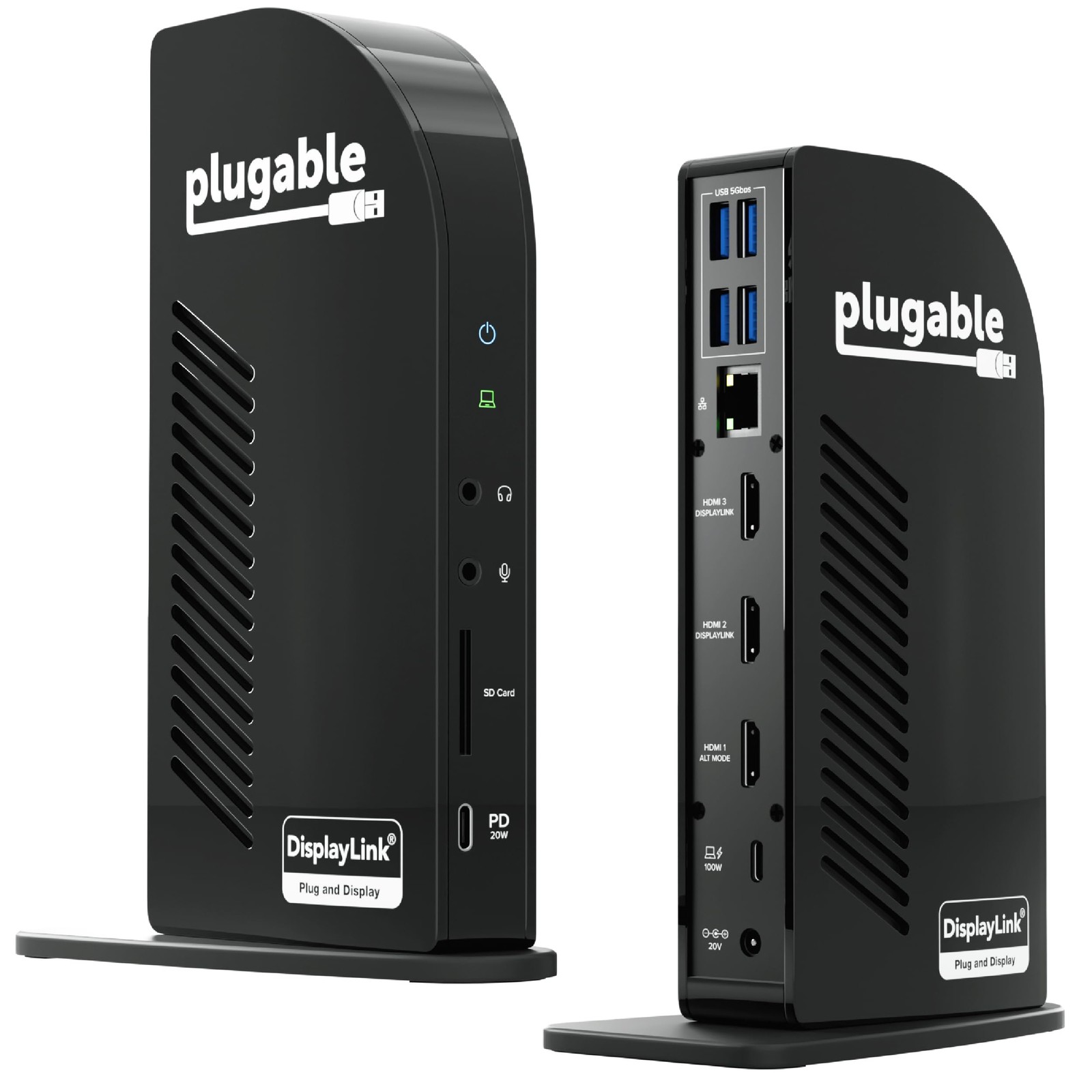 Plugable UD-ULTCDL 13-in-1 USB-C Triple Monitor Docking Station w 100W Charging,