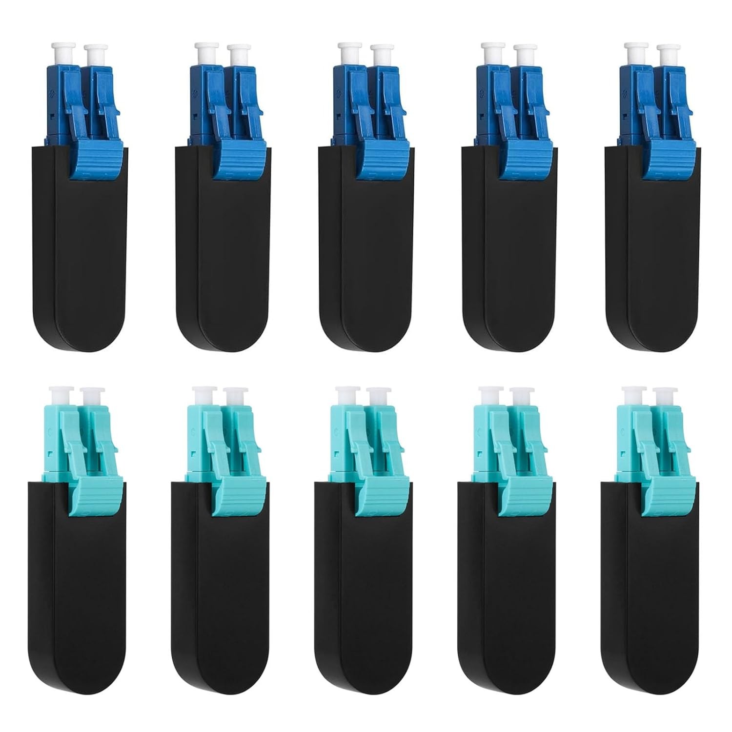 5 Pcs Single Mode 9/125um LC/UPC Fiber Optic Loopback Adapter and 5 Pcs Multi Mo