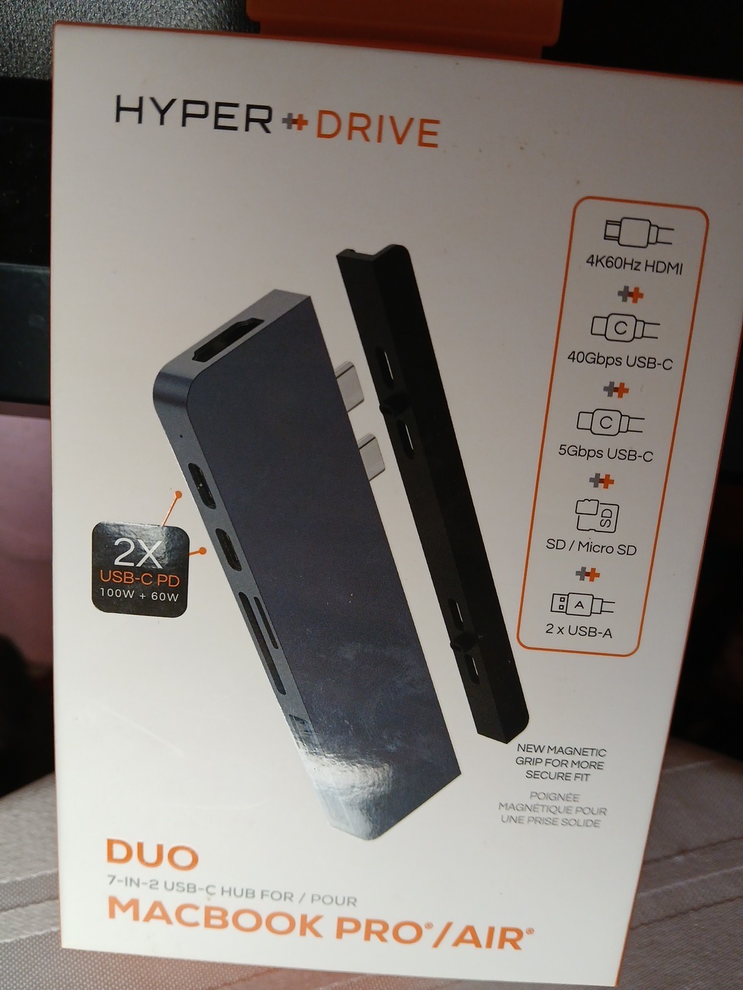 Hyperdrive Duo Pro 7-in-2 USB-C Hub Compatible with MacBook Pro HD575-GRAY