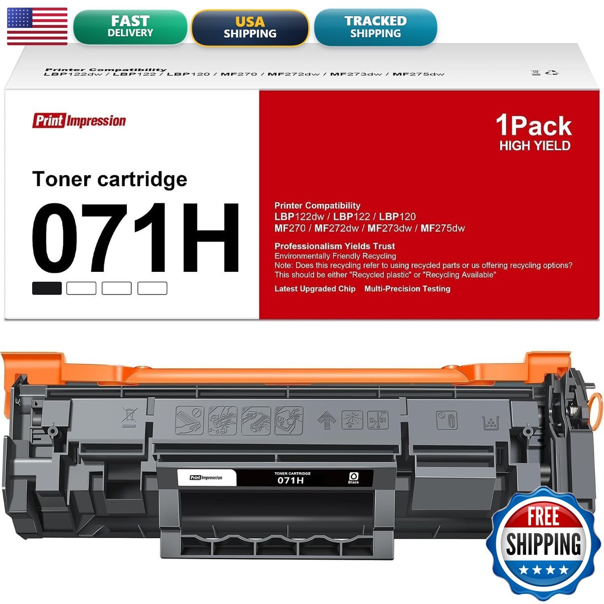 CRG071H Replacement for Canon 071H Black High Capacity Toner Cartridge