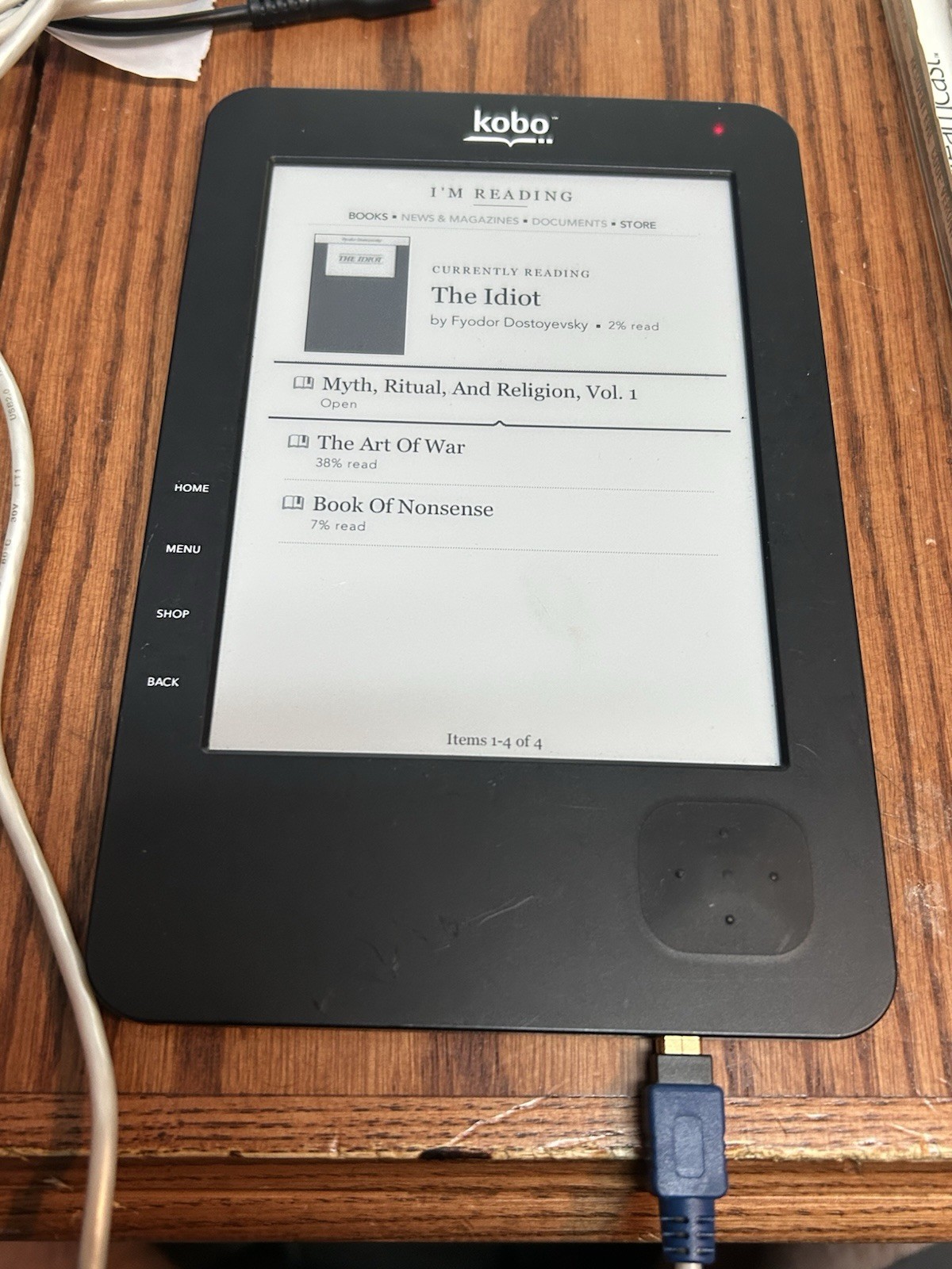 KOBO Wireless E-Reader Model N647B - 2GB Memory Tested & Working